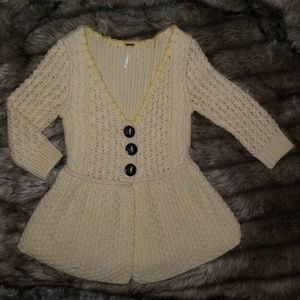 Anthro Free People Knit Cardi Wool Acrylic Jacket